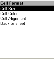 Меню форматирования ячейки.