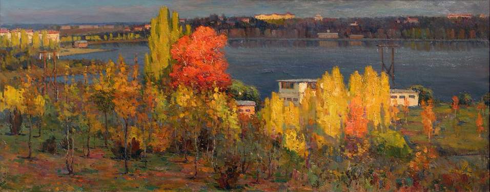 Михаил Петрик. Картина «Парк Валя Морилор. Тополя» (1967 год)