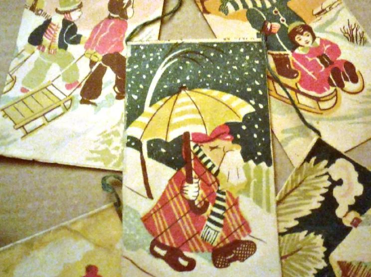 Дед Мороз на новогоднем флажке