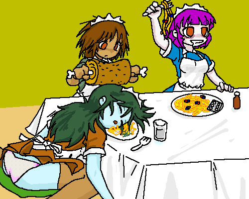 С Ситай и Якуй за обедом