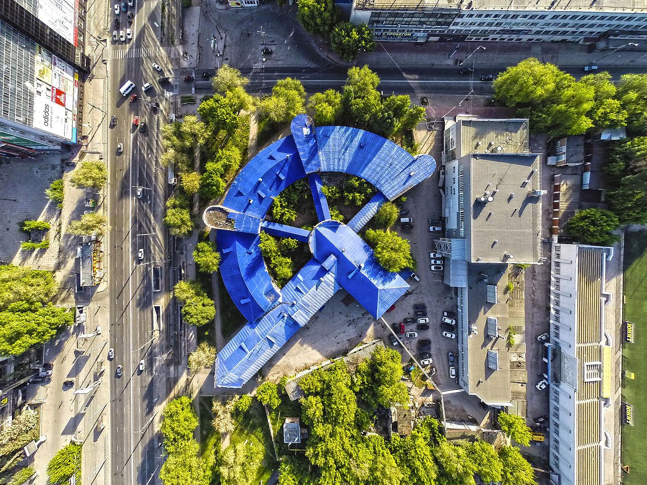 Фабрика-кухня, вид сверху, Самара, 1930—1932 гг. (фото 2016 г.)