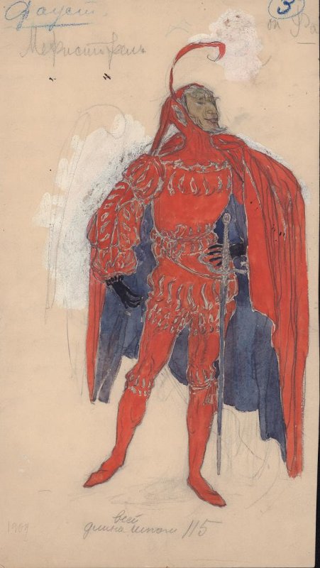 А. Я. Головин, Г. Л. Теляковская. Эскиз костюма Мефистофеля