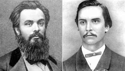 Михаил Старицкий слева, справа — Николай Лысенко (украинский вариант; впрочем, музыка Н. Лысенко оказалась к песне непричастна)