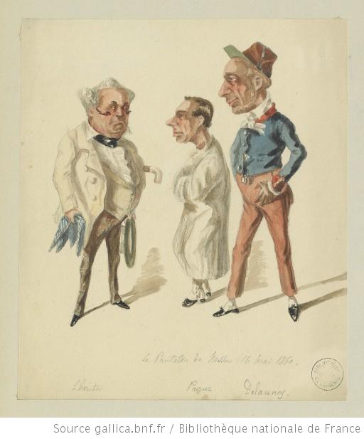 Сцена из спектакля по пьесе Э.Мартена и А.Моннье «Le pantalon de Nessus», театр Палэ-Рояль, 1860