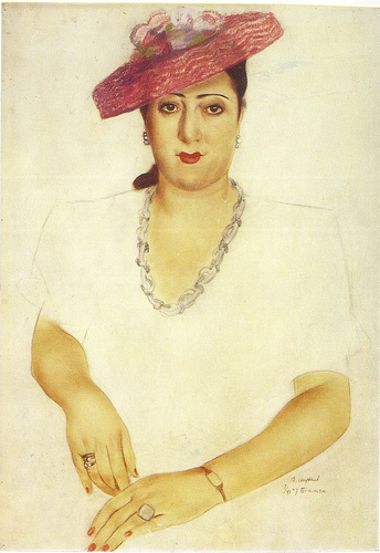 Портрет грузинской певицы Надежды Харадзе. 1949. Бумага, пастель, сангина, цв. карадаш. 80,5х58