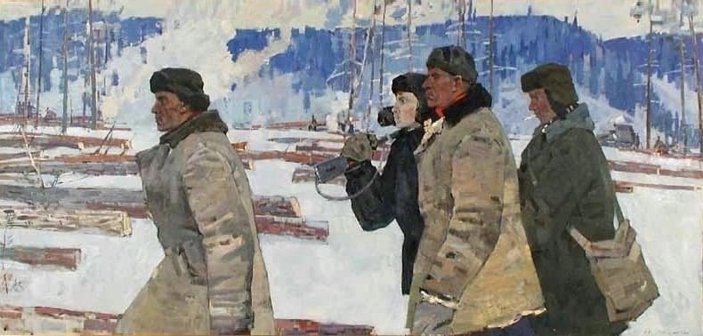 Ломакин Н. Г. Лесорубы. 1960