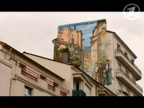 23. Двенадцатая серия. Сцены из комиксов на домах в Ангулеме.