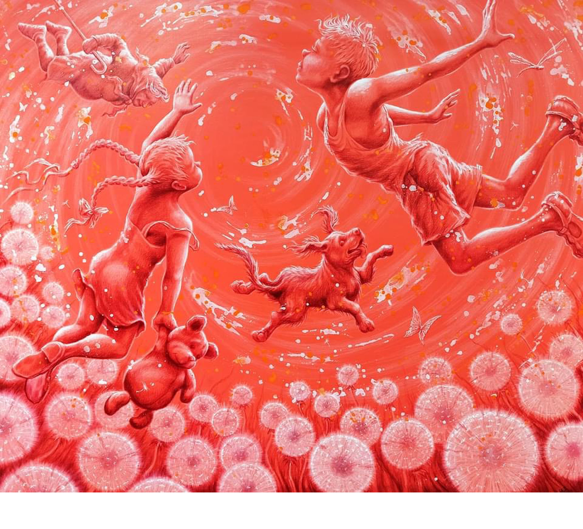 «Оранжевое лето», 2021 год. (Холст, графит, акрил. 170x200)