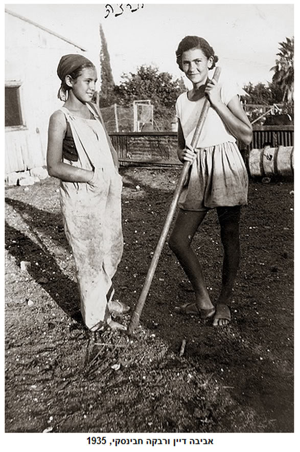 1935 год. Авива Даян (слева) и Ривка Хабенская.