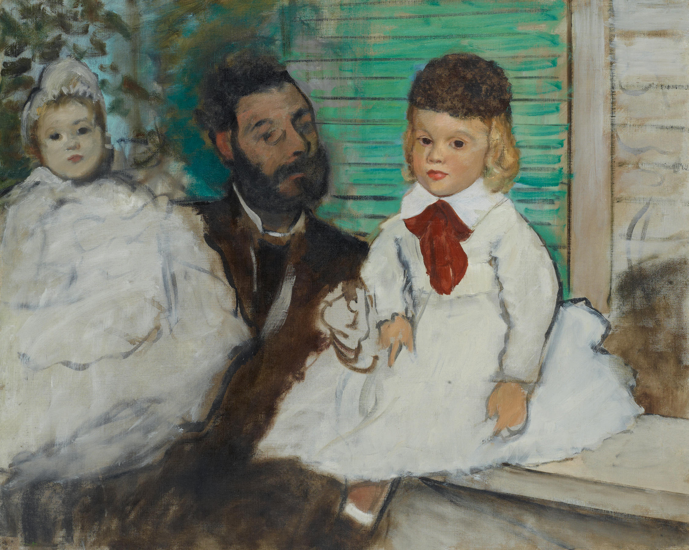 Degas - Ludovic Lepic and His Daughters, ca. 1871, Lemoisne 272.jpg