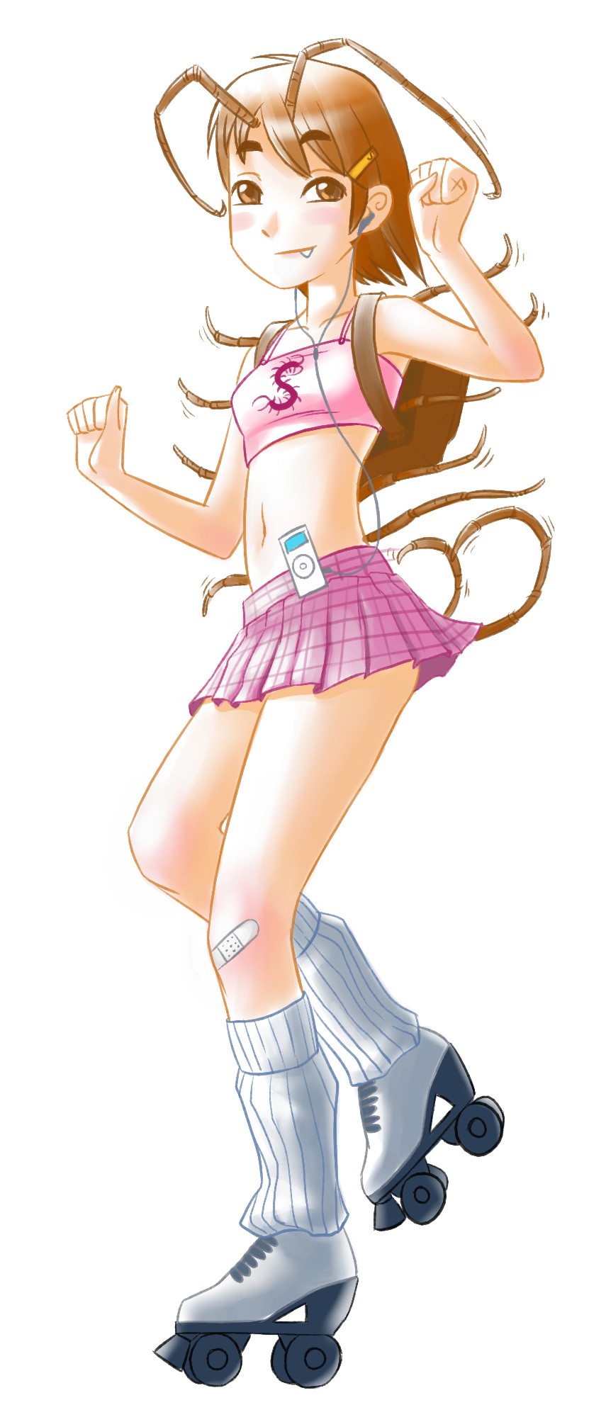 С плеером и на роликовых коньках