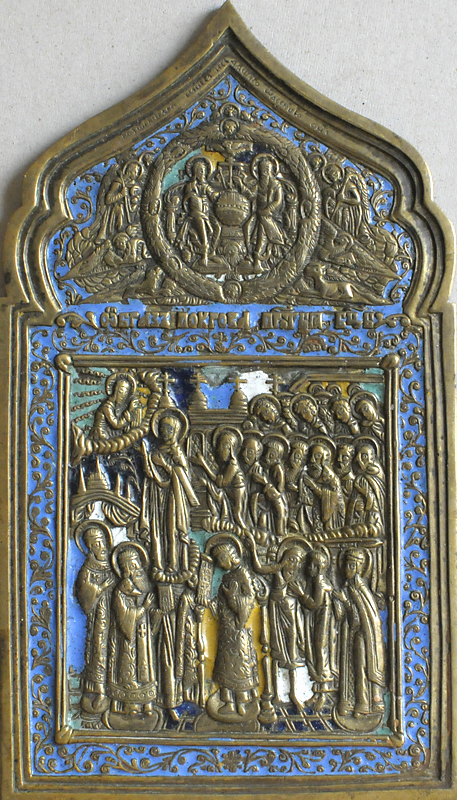 Покров Пресвятой Богородицы Москва, XIX в., медный сплав, литьё, эмаль.