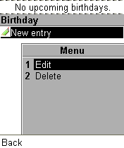 Список дней рождения