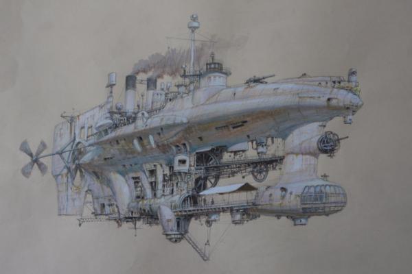 "Воздушное судно", Гуашь (2010)