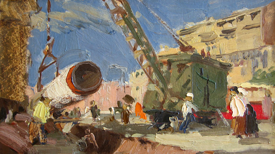 Ненартович А. Прокладка газопровода. 1959