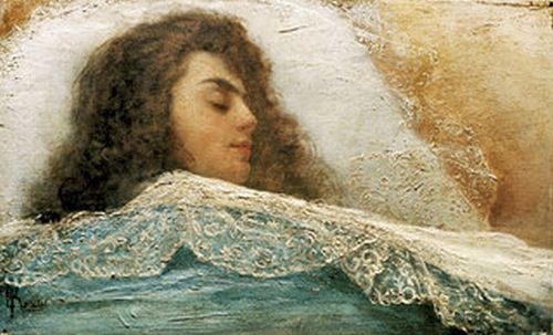 «Спящая». Конец 1880-х – начало 1890-х. Дерево, масло, 21,4 x 35. Третьяковская галерея, Москва, Лаврушинский переулок, 10, зал 20