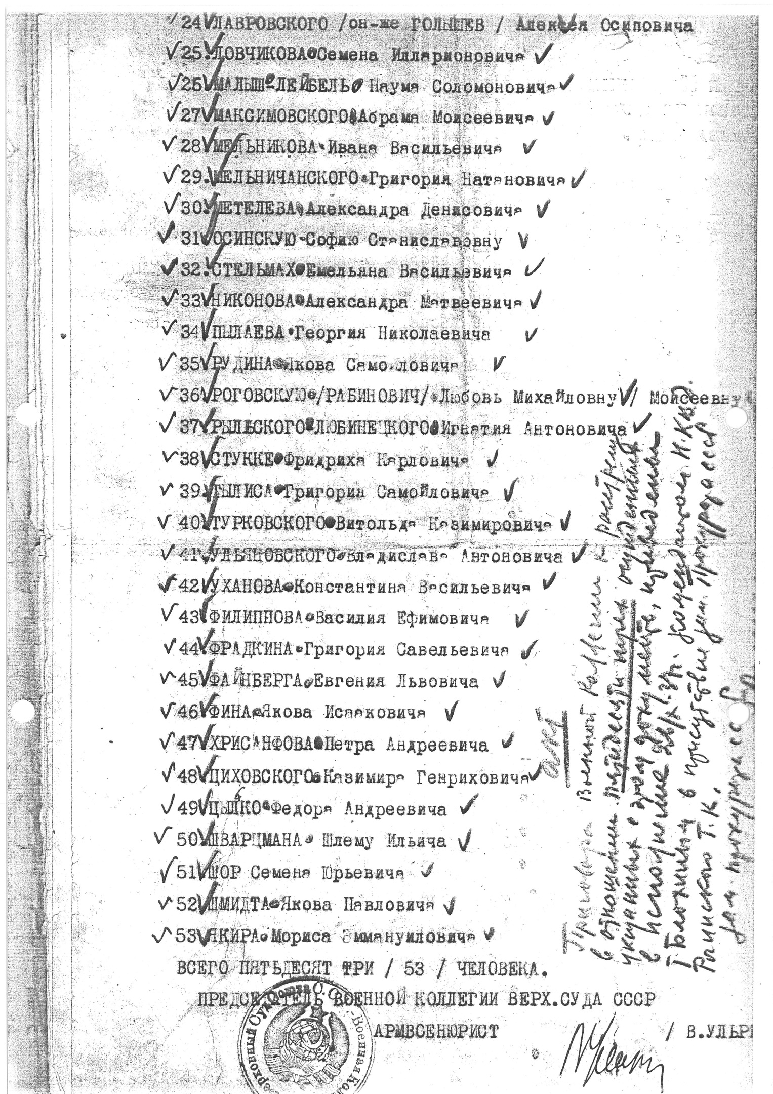 (подписи Г. Рогинского и В. Блохина)