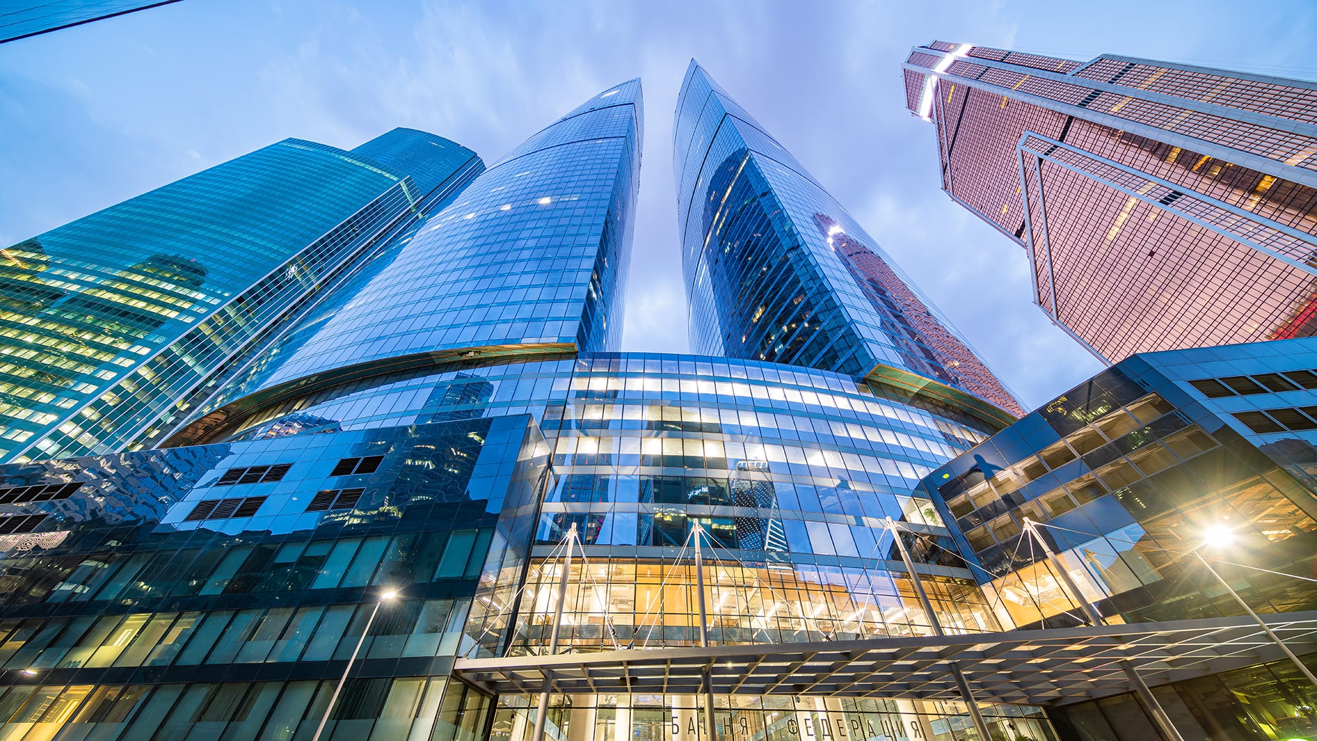 Небоскрёб "Башня Федерации" в деловом районе Москва-Сити