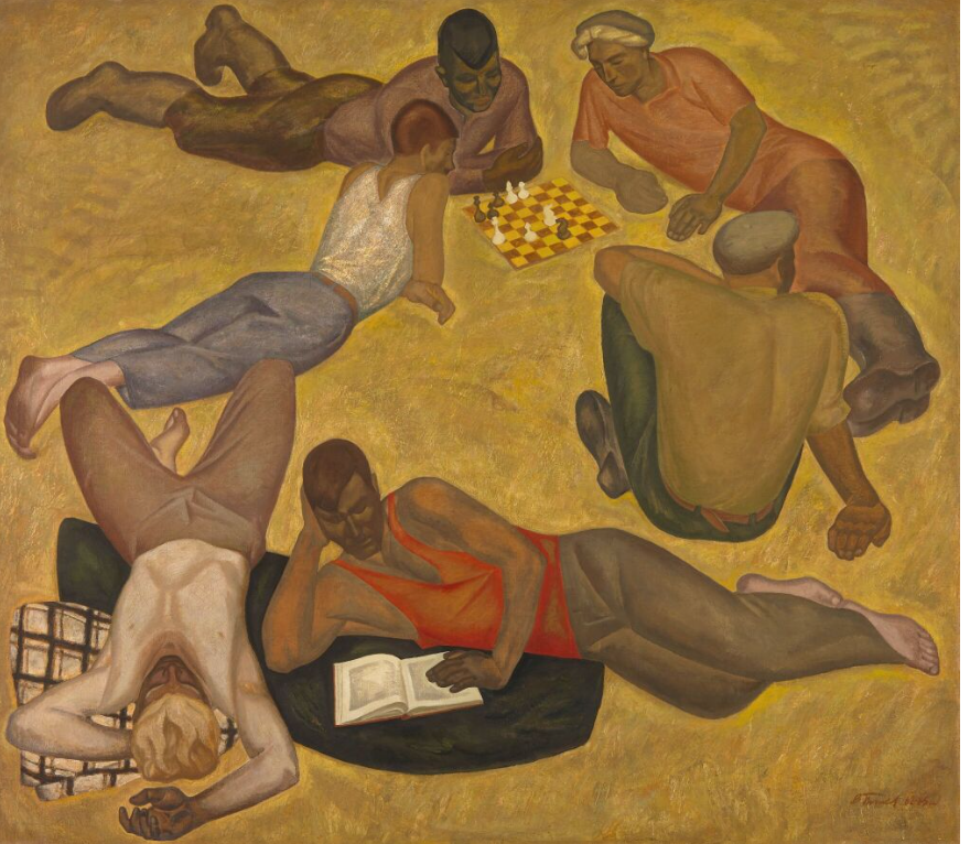 Виктор Попков. Бригада отдыхает. 1962–1965. Холст, темпера.