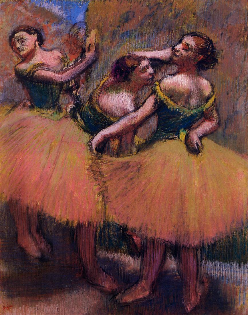Degas - Three Dancers, Green Blouses, circa 1900.jpg