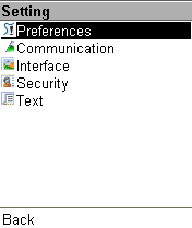 Меню настроек приложения.
