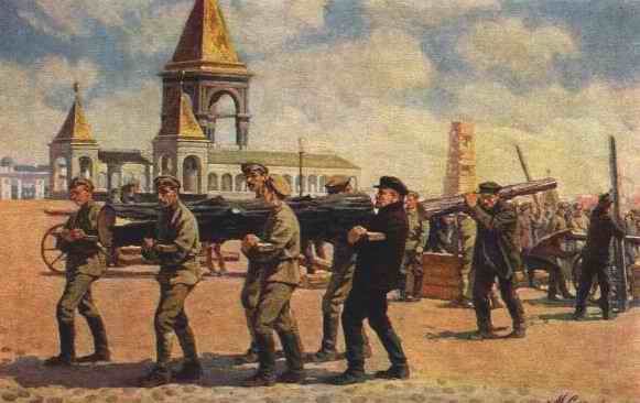 М. Соколов. В.И.Ленин на Всероссийском субботнике в Кремле 1 мая 1920 года.