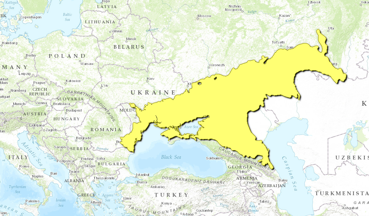 Понтийская степь на карте Европы