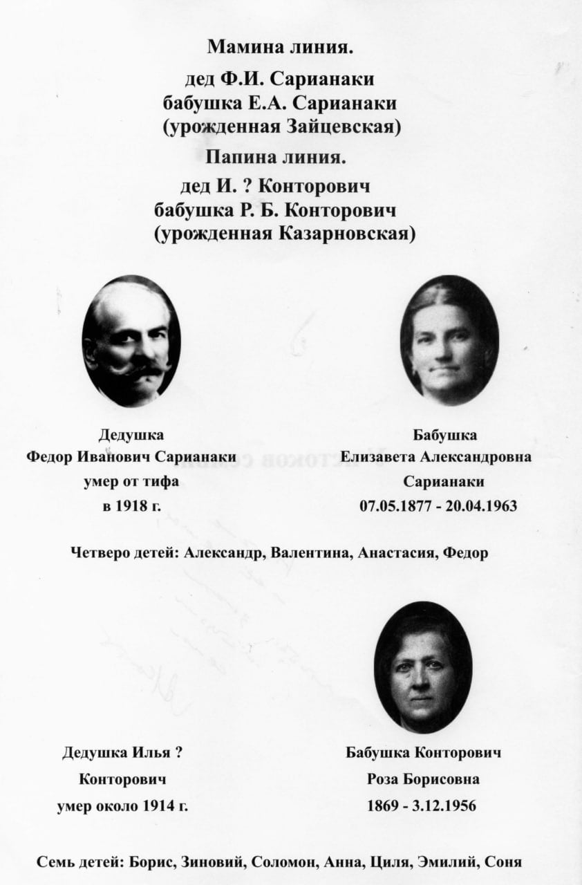 Родословная Натальи Эмильевны Касаткиной, созданная ею самой