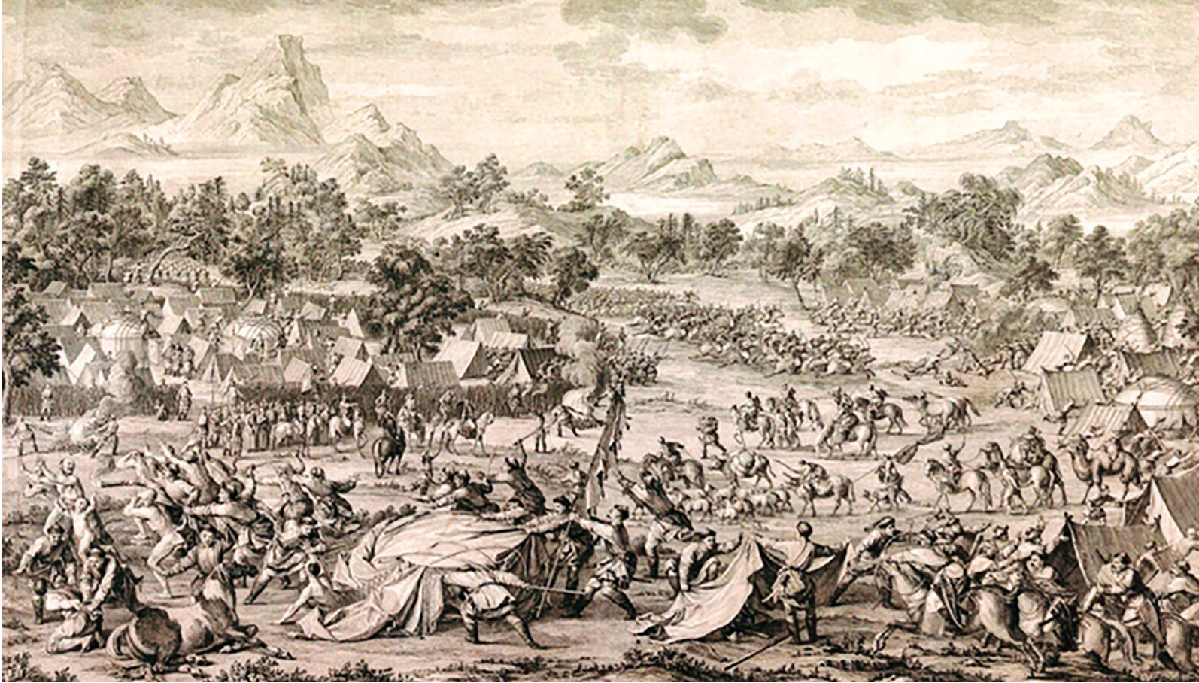 Атака цинских войск на джунгарский лагерь