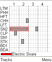 Изменение длины ноты редактируемого риффа.