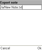 Сохранение заметки в памяти телефона.