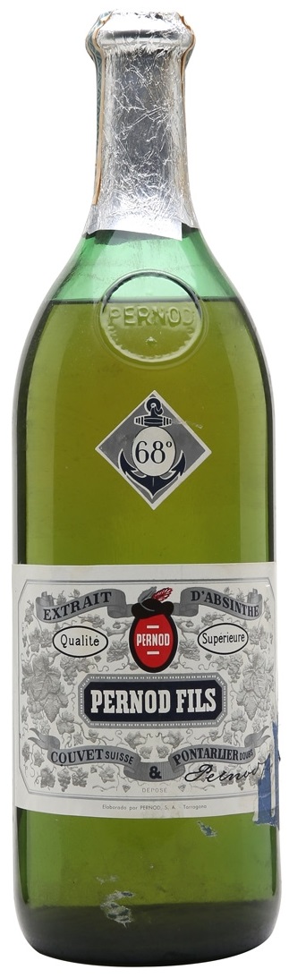 с PERNOD в красном кружке и тиснением PERNOD на бутылке (из Таррагоны)