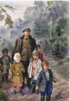 Величенко Н. «Ленин с детьми в Горках». 1960-е.