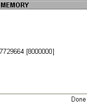 Состояние памяти ( #  +  #  +  0 ).