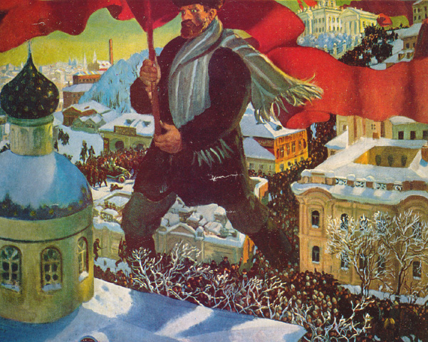 Художник Б. М. Кустодиев. «Большевик». 1924 год