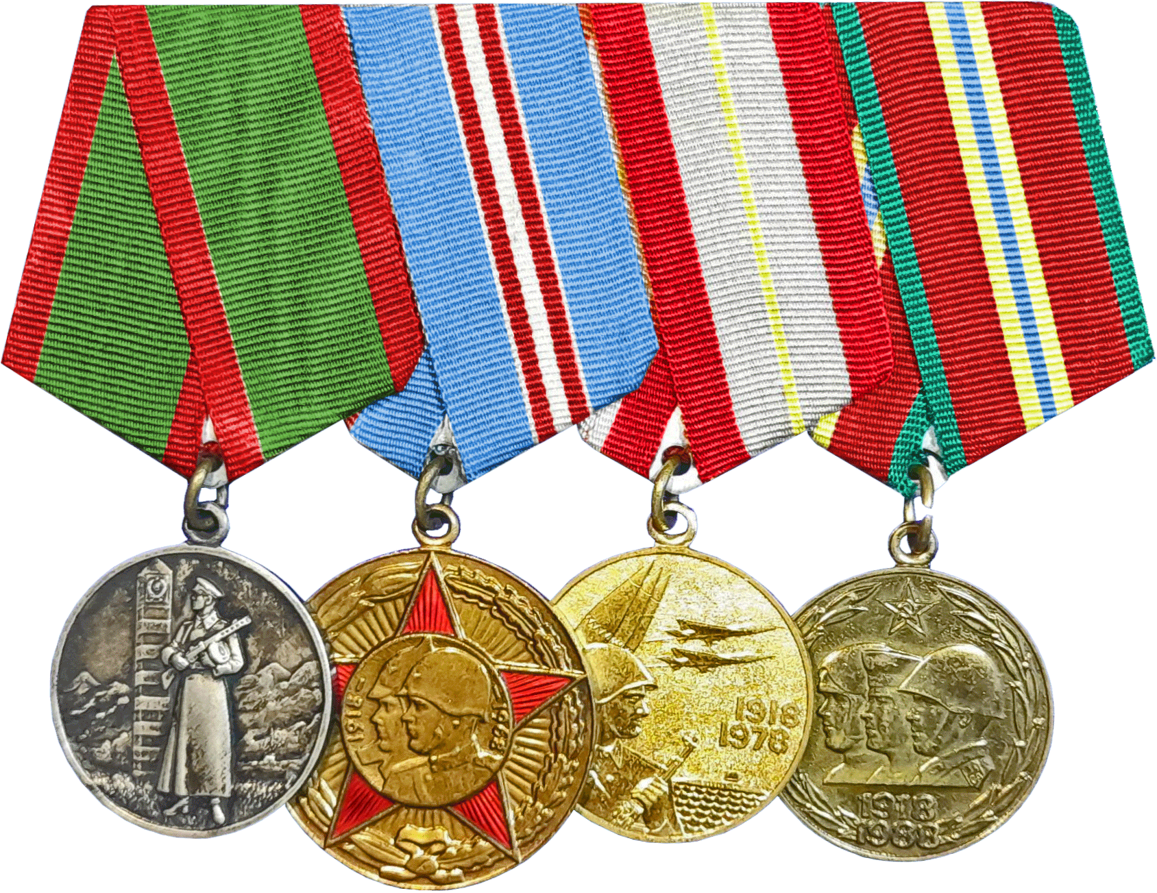 Медаль За отличие в охране государственной границы СССР, медали 50, 60, 70 лет Вооружённых сил СССР