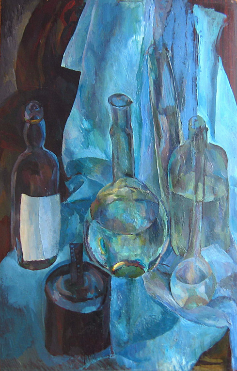 Веселова Н. Сосуды на синем. 1958.