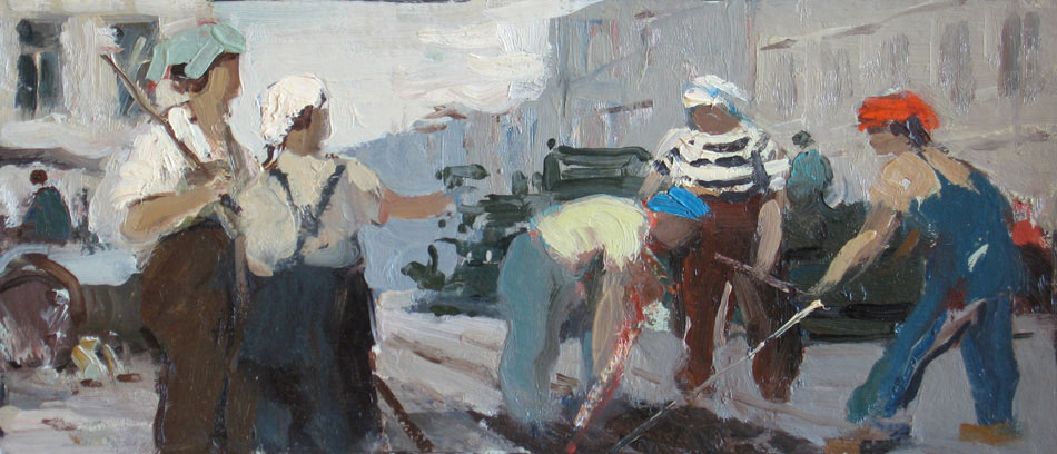 Ненартович А. Асфальтирование улицы. 1959
