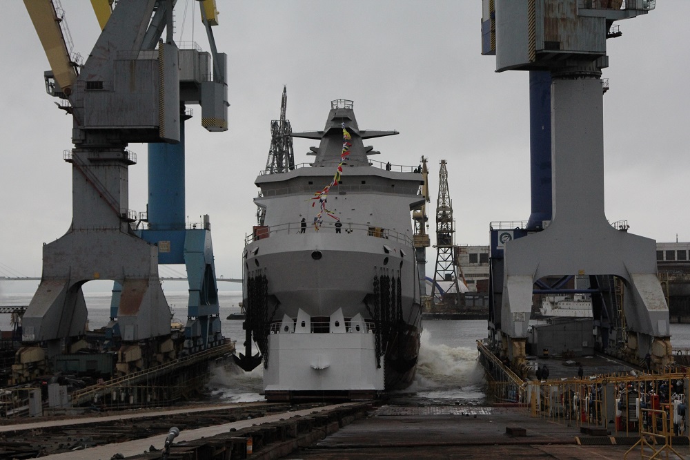 «Николай Зубов» при спуске на воду (2024)