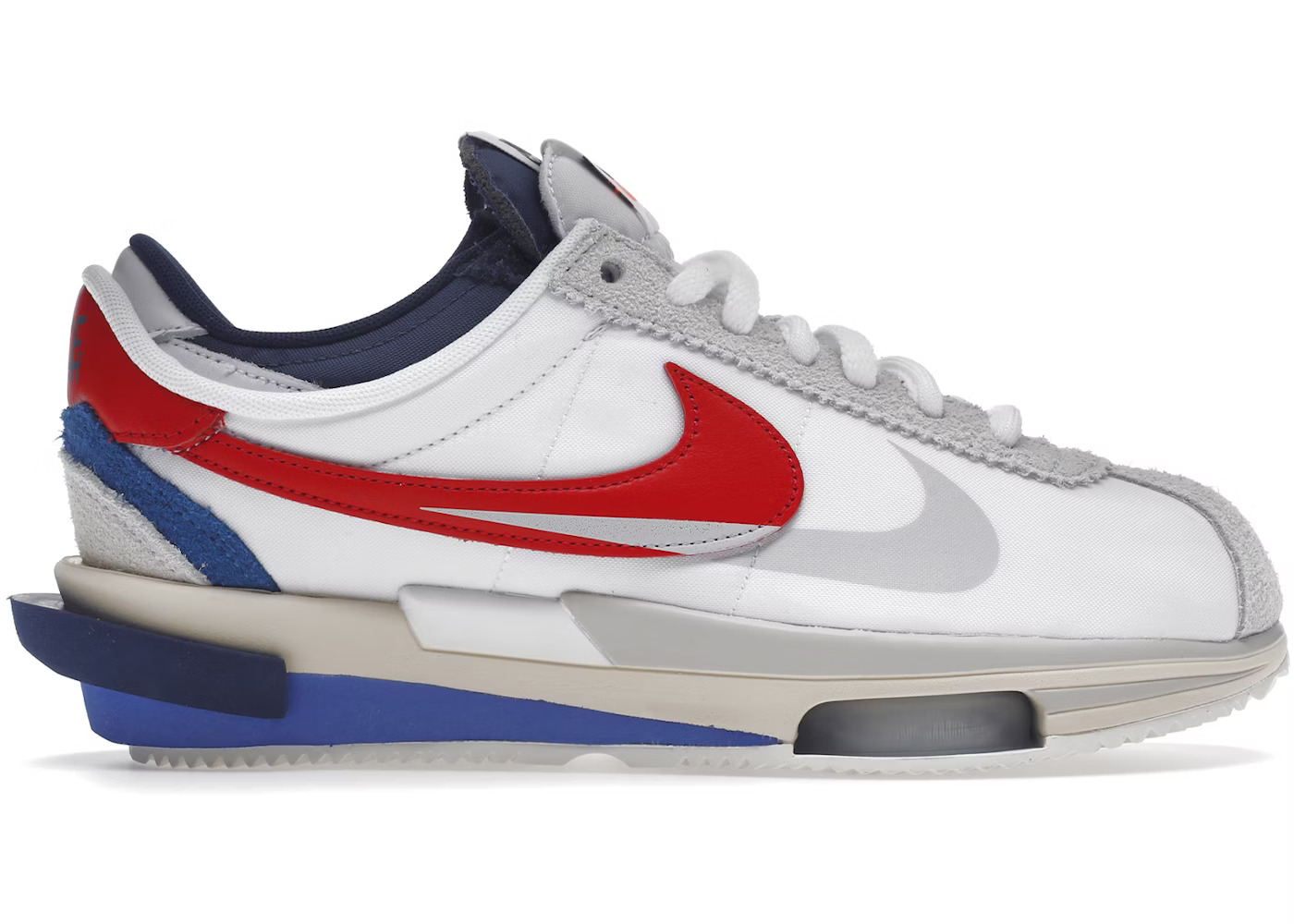 Nike Cortez x Sacai «White/University Red/Blue»