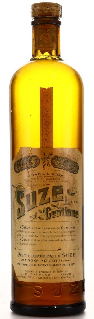 бутылка 1950-х годов Gentiane 1 л 21° Италия