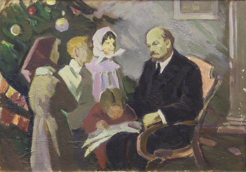 Семячкин Павел Семенович. «Ленин на Ёлке». 1950-е гг. Картон, масло