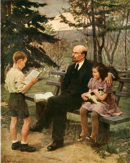 Суворова А. П. «В. И. Ленин в Горках с детьми». 1950. Холст, масло. Волгоградский музей изобразительных искусств.