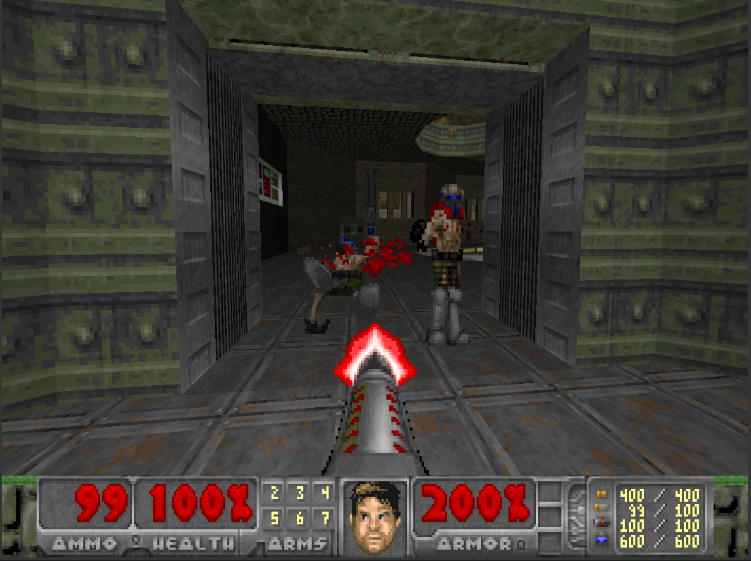 Момент застрела зомби-солдата дробовиком