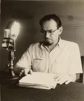 Muhammad Asad addressing Radio Pakistan.jpg