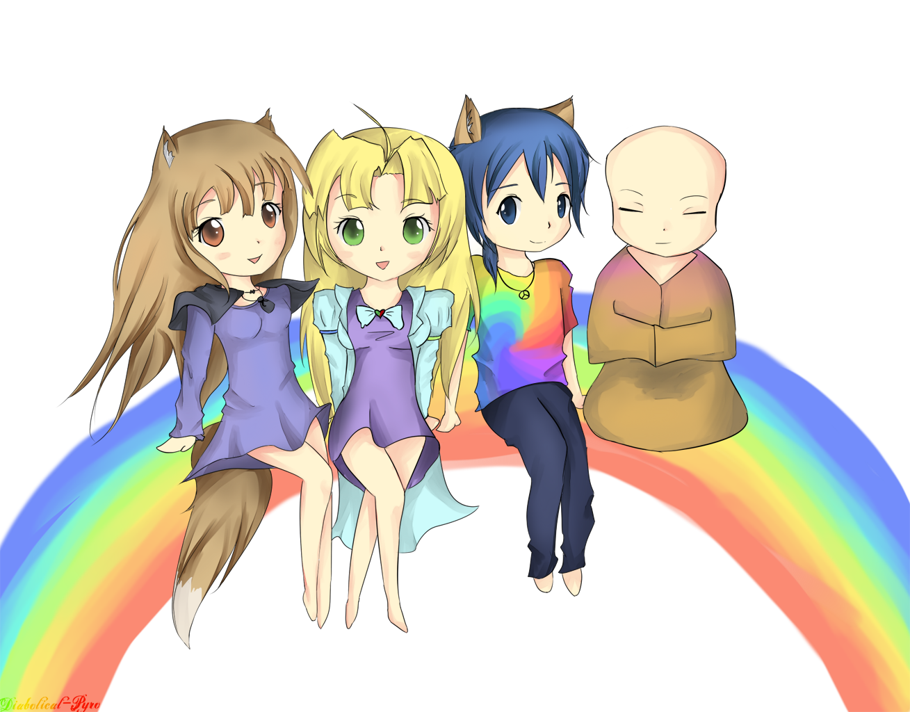 Маскоты Доброчана: Хоро, Добротян, Добропок, Монах