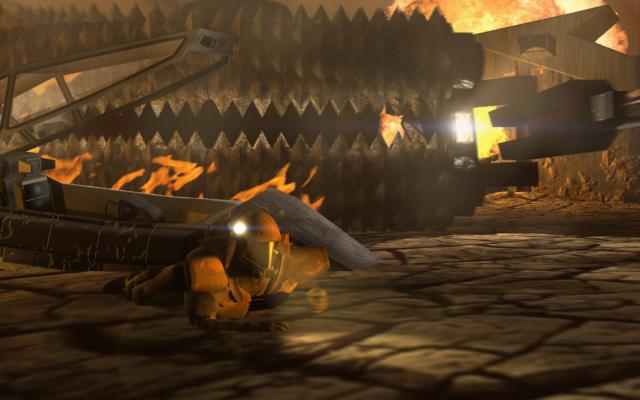 Модель, около измельчителя