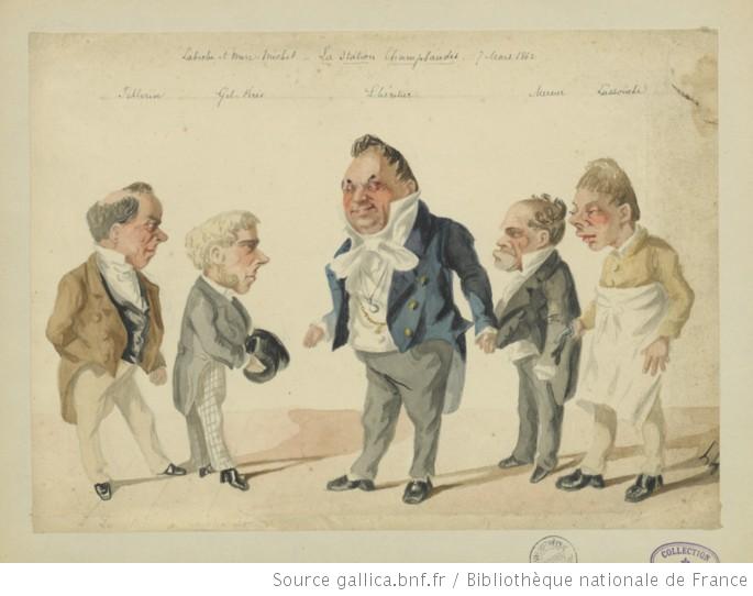 Сцена из спектакля Э.Лабиша и Марк-Мишеля «Станция Шамбоде», 1862