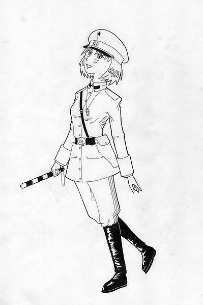 Ментач тян с жезлом