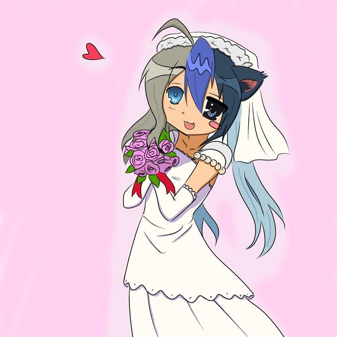 Примеряет наряд невесты